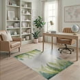 thumbnail image 2 of ODIKA 4'x6' Washable Area Rug Pet Friendly, Non-Shedding Teal Farmhouse Watercolor Forest Hardwood Long Fern Frond Design on Vintage Wash for Bedroom, Reading Nook, 2 of 7