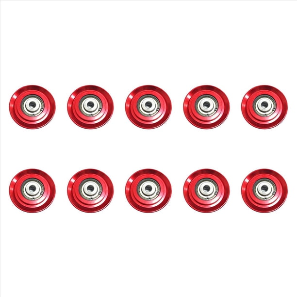10X Elevador de Aluminio Universal de 73 mm Equipo del Gimnasio de la Aptitud del Cable de la Rueda de la Polea del Cojinete de Carga Pesada para Escalada Polea de Camping