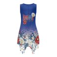 thumbnail image 5 of HELLHERO Patriotic Floral Stars Asymmetric Dresses for Dating Vacation, Side Pockets Irregular Hem Sleeveless Sundress, 5 of 8