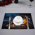 thumbnail image 2 of EREHome Ensemble de 4 Napperons Citrouille d'Halloween, Protecteur de Table 12x18 Pouces, 2 of 5