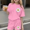 thumbnail image 2 of akafmk Summer Teen Girls 2 Piece Outfit Sets Short Sleeve T-Shirt Printed Shorts Matching Sets 3-15 Years, 2 of 7