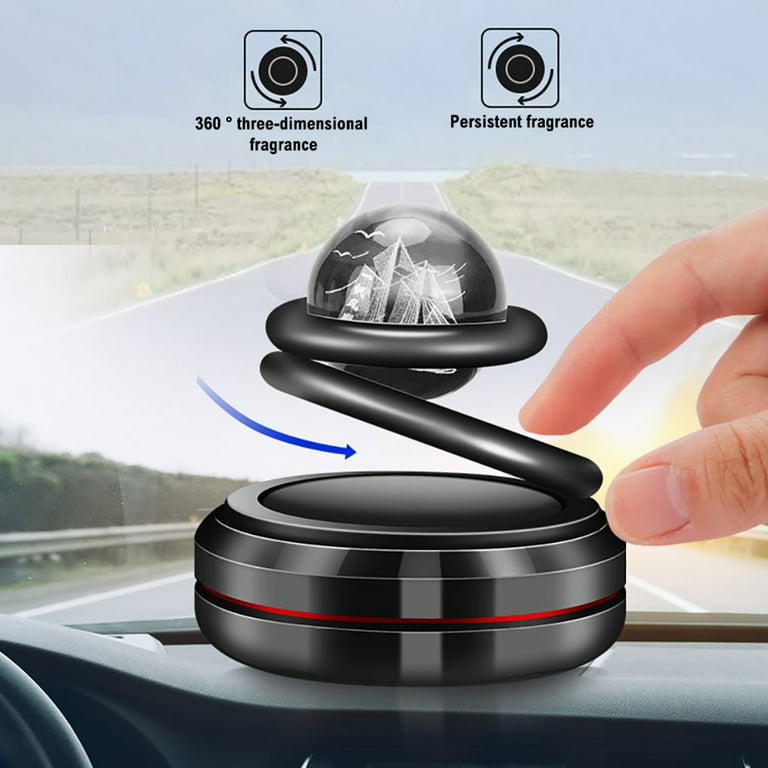 EUBUY Car Air Freshener Auto Rotating Floating Planet Decor Solar Powered  Fragrance Aromatherapy Diffuser for Home Office Room Black