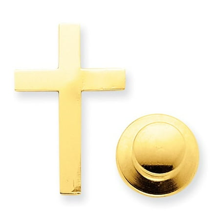 14k Yellow Gold Cross Tie Tac
