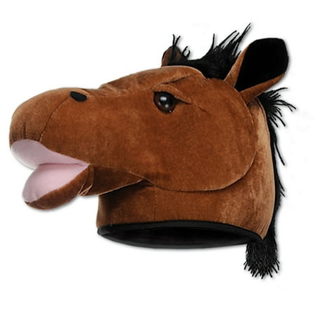 Pack of 6 Western Themed Plush Horse Head Hat Costume