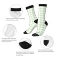 thumbnail image 4 of Honeii Pistachio Green Checkboard Print Adult Socks,Crew Socks,Casual Calf Socks,Daily Wear Socks for Men & Women, Perfect for Sports, Casual and Everyday Use, 4 of 6