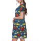 thumbnail image 2 of Easygdp Vehicles Cartoon with Funny Drivers,Animal Drivers para Vestido Transpirable de Mujer, Vestido Suelto de Manga Corta con Pliegues y Bolsillos para el Verano, 2 of 6