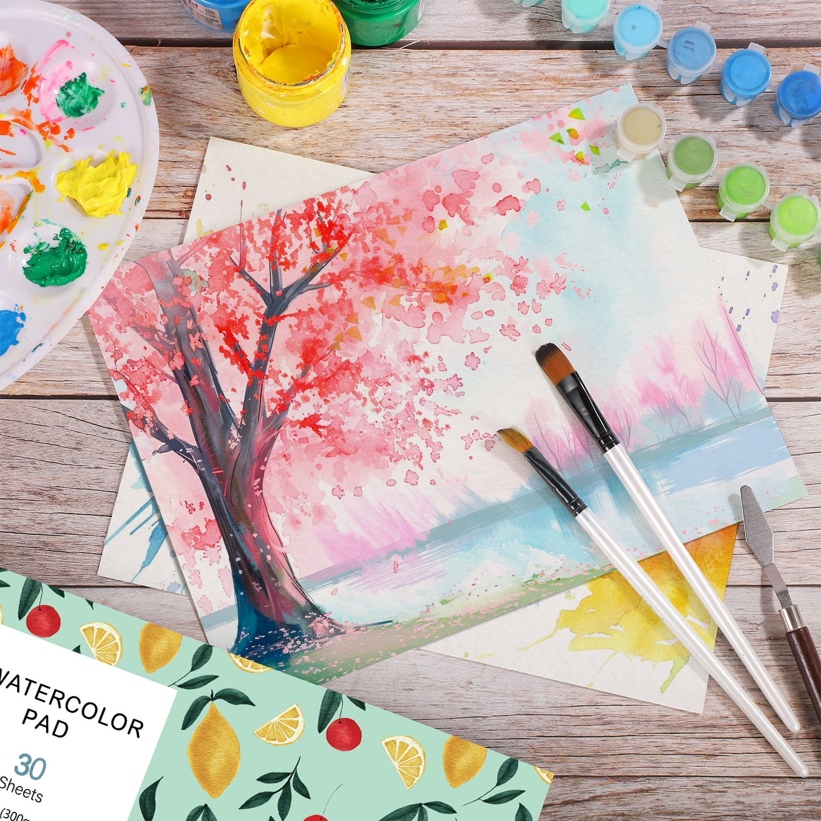 30 Sheets Watercolor Paper Pad 9x12, 140 lb/300 GSM Cold Press Watercolor Paper Tearable Water Color Pad for Art Painting, Drawing