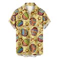 thumbnail image 3 of Camisa de Pascua feliz 2024 para hombre, divertida camiseta hawaiana con estampado de conejo, blusa de talla grande con solapa y botones de manga corta, 3 of 5