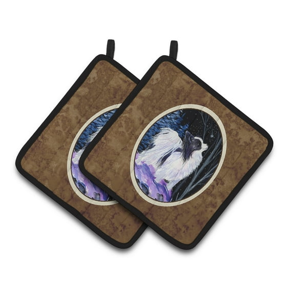 Carolines Treasures SS8383PTHD Starry Night Papillon Pair of Pot Holders, 7.5HX7.5W, multicolor
