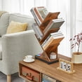 thumbnail image 6 of Retro Storage Shelve - Balcony - Office - 5 - Rack Tree Bookshelf - Living Room - Small Book Organizer for Bedroom - 5 Tier Floor Standing Bookcase for CDs/Magazine/Books, 6 of 8