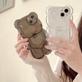 thumbnail image 5 of Bear Phone Case Compatible with iPhone 13 Pro Case, 3D Cartoon White Clear Cute Bear Case, kawaii Shockproof Kpop Phone Case for Women Girls, 5 of 12