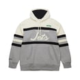 thumbnail image 4 of Men's-Mitchell & Ness  Heather Gray New York Jets Head Coach Vintage Logo Pullover Hoodie, 4 of 7