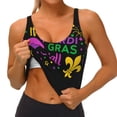 thumbnail image 3 of Uemuo Mardi Gras with Flamingo Pattern Women's Sports Bra - High Impact Support, Breathable, and Comfortable Athletic Bra for Running, Yoga, and Workouts, 3 of 9