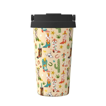 

Junzan Groovy American Western Footwear for Stainless Steel Vacuum Insulated Tumbler - Reusable Insulated Cold Brew Iced Coffee Cup Thermos -Gifts for Women Men Him Her