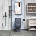 thumbnail image 6 of CB HOME 28"X15"X30-1/2" Dual Flush 1.1/1.27 GPF Water Efficient One-piece Elongated Toilet, Integrated toilet, Gray, 6 of 10