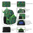 thumbnail image 4 of Set de mochila Bioworld Minecraft 16" para niños, verde, 5 piezas, 4 of 7