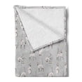 thumbnail image 2 of Grey Soft Flannel Fleece Throw Blanket, Siamese Cat on Wall Design Playing and Posing Feline Kitty Design, Cozy Plush for Indoor and Outdoor Use, 70" x 90", Pale Grey, by Ambesonne, 2 of 5