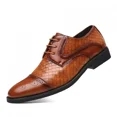 thumbnail image 2 of Men's Business Casual Dress Shoes Classic Wingtip Lace-Up Brogues Modern Formal Woven Leather Oxfords, 2 of 6