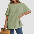 thumbnail image 6 of Women Oversized T Shirt 60 Polyester 35 Rayon 5 Spandex Crewneck Short Sleeve for All Seasons, 6 of 7