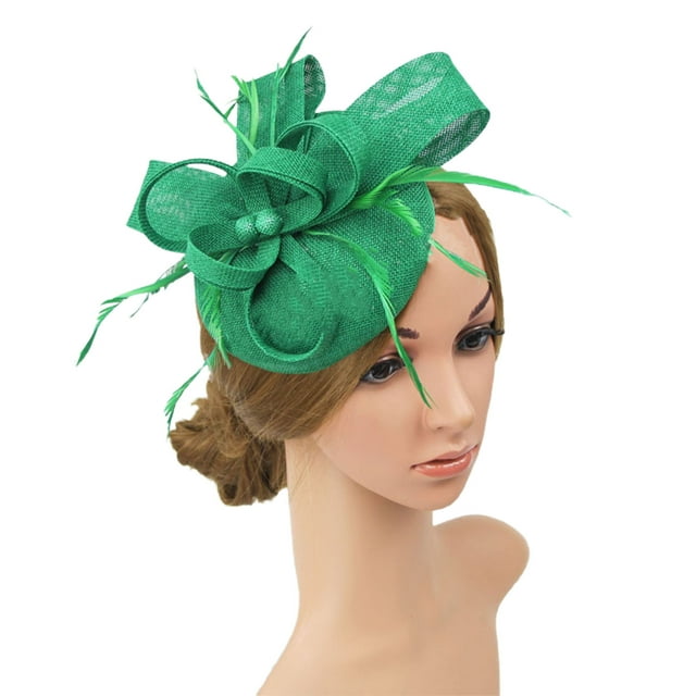 Trayknick Chapeau Fausse Plume en Filet Forme de Nœud Béret Mini