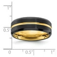 thumbnail image 2 of Stainless Steel Brushed and Polished Black Yellow Ip Plated 8mm Band Size 8 Ring for Women and Men, 2 of 2