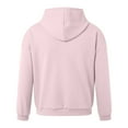 thumbnail image 4 of Women Shirts Casual Fall Comfy Hooded Long Sleeve Bell Drop Shoulder Zipper Solid Color Zip-Up Polyester Sweatshirts Hoodies(Pink,S), 4 of 5