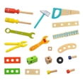 thumbnail image 4 of Caja de herramientas de reparación para niños, 35 piezas, juguetes educativos de dibujos animados de madera para bebés, herramientas de reparación de madera para bebés, juego de bricolaje hecho a medida para la perfección, 4 of 7