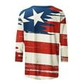 thumbnail image 4 of Women 3/4 Long Sleeve Shirt 4th of July Stars Printed Tee Memorial Day Gift, 4 of 5