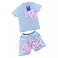 thumbnail image 5 of Y2k-Camiseta gótica de 2 piezas con letras de hip-hop para hombre, pantalones cortos de pierna ancha con cordón, traje de Universidad Americana, 5 of 5
