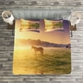 thumbnail image 2 of Ambesonne Animals Quilted Bedspread Set 3 Pcs, Horse Valley with Lake, Queen Size, Multicolor, 2 of 2