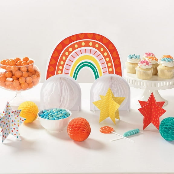 Amscan 244072 Retro Rainbow Table Decorating Kit