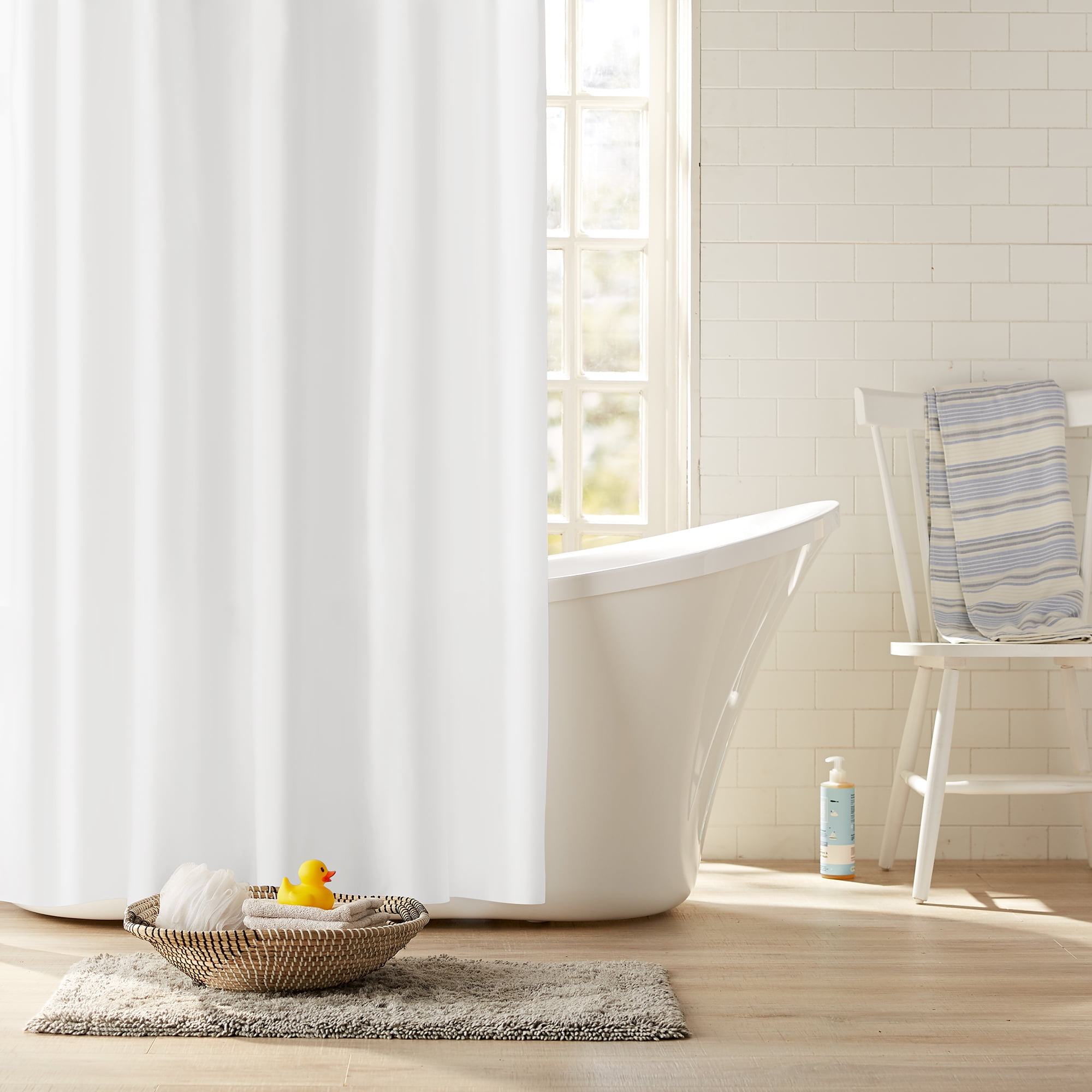 Clorox PEVA Heavyweight White Shower Curtain Liner, 72" x 72"