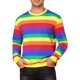 thumbnail image 1 of Sudadera de rayas arcoíris INSPIRE CHIC para hombre, sudadera de pullover multicolor, 1 of 1