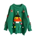 thumbnail image 1 of TIMIFIS Chandails de Noël pour Femmes Automne Manches Longues Mignon Renne Arbre de Noël Imprimé Col Rond Chandail Décontracté Hiver Extensible Tricoté, 1 of 5
