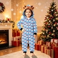 thumbnail image 3 of XUNKUSGA Christmas Pajamas for Family Classic Print Hooded Fleece Zip Up Jumpsuit Pjs Soft Skin Friendly Long Sleeve Family Matching Christmas Onesie Pajamas Holiday Loungewear,Size 6-9 M, 3 of 8