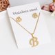 thumbnail image 1 of Collar con colgante de inicial de 26 letras de acero inoxidable para mujer, conjunto de joyería con cadena y pendientes de tuerca, Gargantilla con Nombre del alfabeto, regalo, 1 of 3