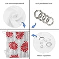 thumbnail image 5 of Red Grey Floral Shower Curtain Set with Hooks, Vintage Red White Grey Flower Water Repellent Shower Curtains for Bathroom Decor Sturdy Shower Curtain, Machine Washable 36x72 Inch, 5 of 9