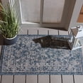 thumbnail image 2 of SAFAVIEH Courtyard Darin Botanical Indoor/Outdoor Area Rug, Navy/Ivory, 2' x 3'7", 2 of 14