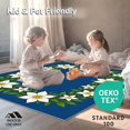 thumbnail image 4 of ODIKA 4'x6' Machine Washable Non-Slip Area Rug, Poinsettia Blossom Yuletide Themed Accent High Traffic Rug with Pad, Blue, 613254, 4 of 8