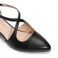 thumbnail image 4 of DREAM PAIRS Women's Chunky Heels Dress Pumps Closed Pointed Toe Comfort Cross Strap Block Heel Shoes For Party Dance Wedding, 4 of 6