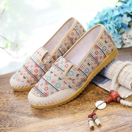 

Cathalem New round Toe Flat Casual Women s Shoes Fashion Four Season Women Casual Shoes Flat Bottom Non Casual Canvas Shoes Women D 6.5