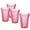 Pink, variant on STPgoods Pink Faceted Stackable Drinking Glasses Set 4 Pcs 8.45 fl oz Glass Tumbler Set Water Glasses