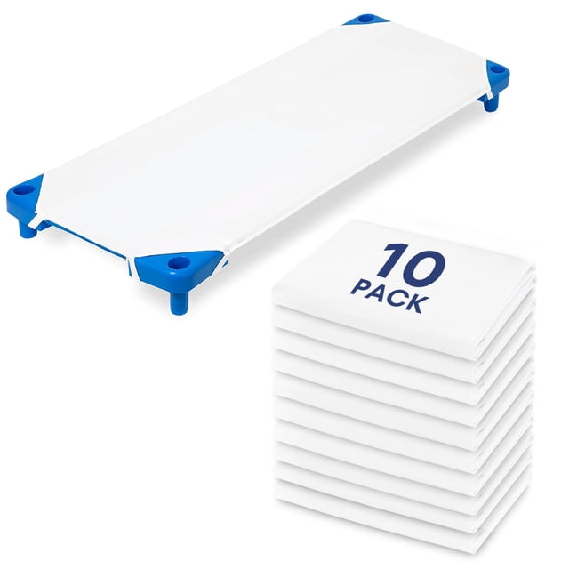 Sábanas de cuna Comfyanno para guardería, tamaño estándar, paquete de 10, color blanco