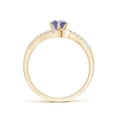 thumbnail image 2 of Angara Natural 0.5 Ct. Tanzanite with Diamond Classic Ring in 14K Yellow Gold for Women (Ring Size: 3), 2 of 9