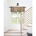 thumbnail image 5 of Watercolor Sunflower Bee on Wood Curtain Valances for Kitchen Windows,Rod Pocket Short Valance Home Quote Brown Wooden Window Treatment for Living Room Bathroom Bedroom,42" x 18"-1 Panel, 5 of 9