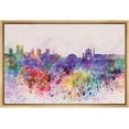 thumbnail image 1 of IDEA4WALL Framed Canvas Art Wall Decor Rainbow Color Splashes European Country Places Cityscape Watercolor Modern Art Contemporary Scenic Expressive for Dorm Home Office - 16"x24", 1 of 4