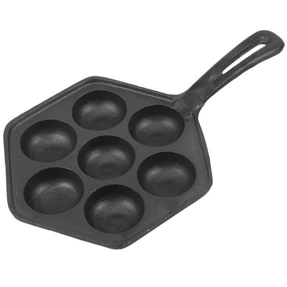 Rollbacks & More Cast Iron Stuffed Nonstick StuffedPancake Pan,Munk/Aebleskiver,House Griddle for Spherical Food