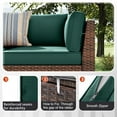 thumbnail image 6 of swing 14 Piece Outdoor Sectional Cushions, Water-Resistant Outdoor Sofa Cushions Replacement for 6-Seat Rattan Wicker Sectional Conversation Sets（Dark green）, 6 of 7