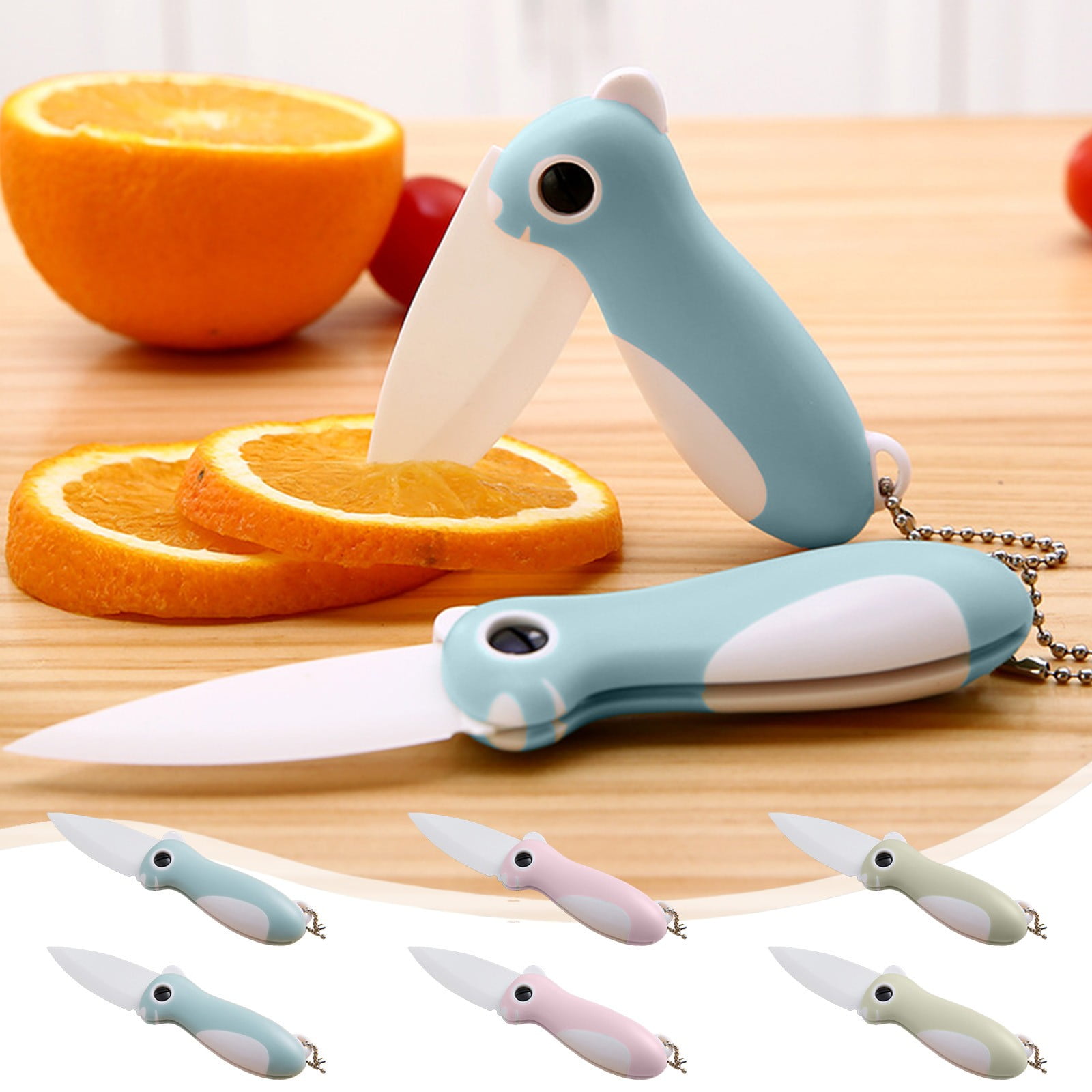 Dianli Couteau à Fruits Pliable en Céramique Couteau de Cuisine Compact avec Poignée pour Éplucher et Trancher les Légumes Rangement Facile Outil de Cuisson Cadeau de Noël