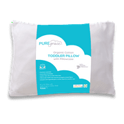 Organic Cotton Toddler Pillow with Pillowcase by PUREgrace -Natural GOTS Certified - Hypoallergenic - 100% Eucalyptus TENCEL Cover